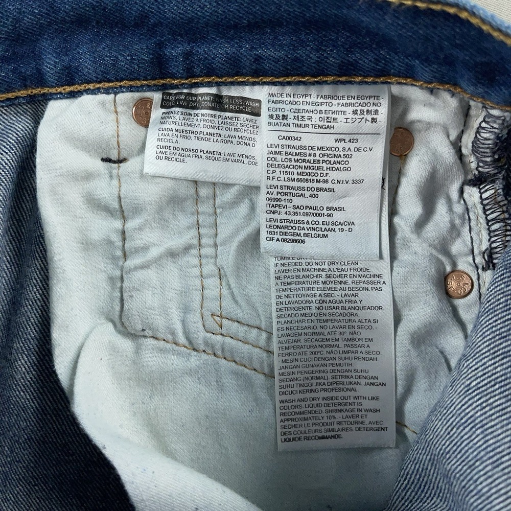 Levi 501 Jeans Mens 31x32 Denim Button Fly Straight Leg Faded (Fits 29x30) - Picture 5 of 16
